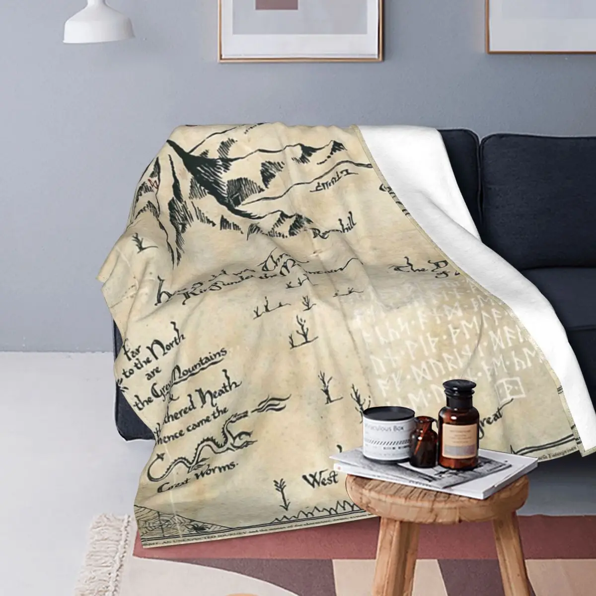 

Map Of Middle Earth Blanket Flannel Breathable Throw Blankets Sofa Throw Blanket For Home Bedroom Travel Throws Bedspread Quilt