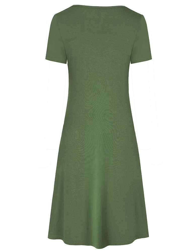 Женское платье с поясом Nice-forever Повседневное платье-халат лето 2019