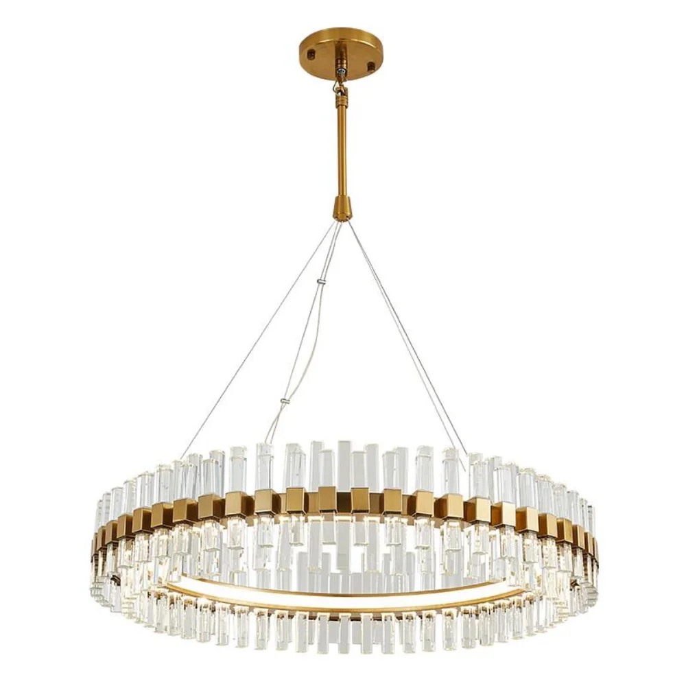 Modern luxury crystal chandelier creative personality simple living room lamp ring hotel decoration LED chandelier