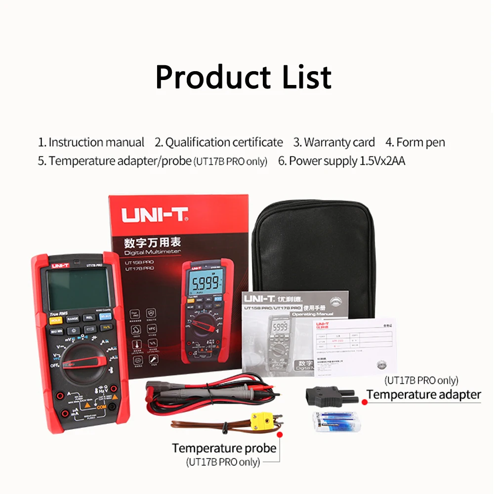 UNI-T UT15B PRO UT17B UT18B истинное среднеквадратичное значение замена мультиметра Fluke 15B +