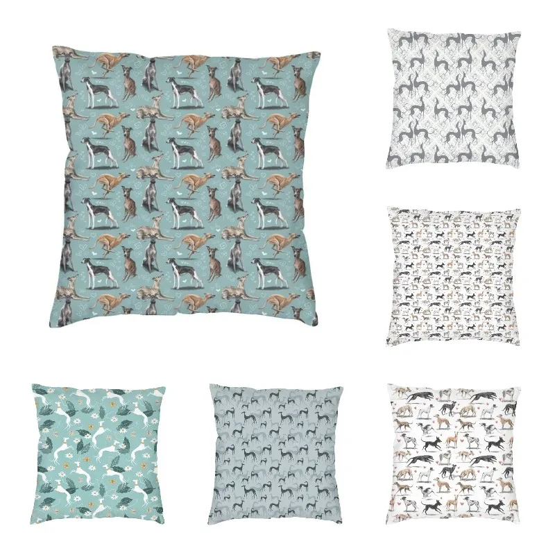 

The Whippet Greyhound Dog Nordic Throw Pillow Covers Decoracion Salon Kawaii Sighthound Car Cushion Case