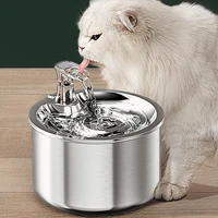 stainless steel automatic cats fountain 2l running water drinking for cat dog 4 layer filter smart pet drinker dispenser sensor