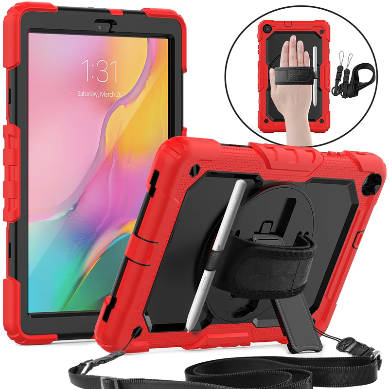 

Чехол с ремешком на руку для samsung galaxy tab a 10,1 2019, чехол T510 T515, противоударный чехол