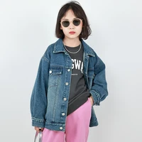 youth girls denim jacket fashion all match casual outerwear for children 2022 autumn cotton school kids clothes 12 13 14 years