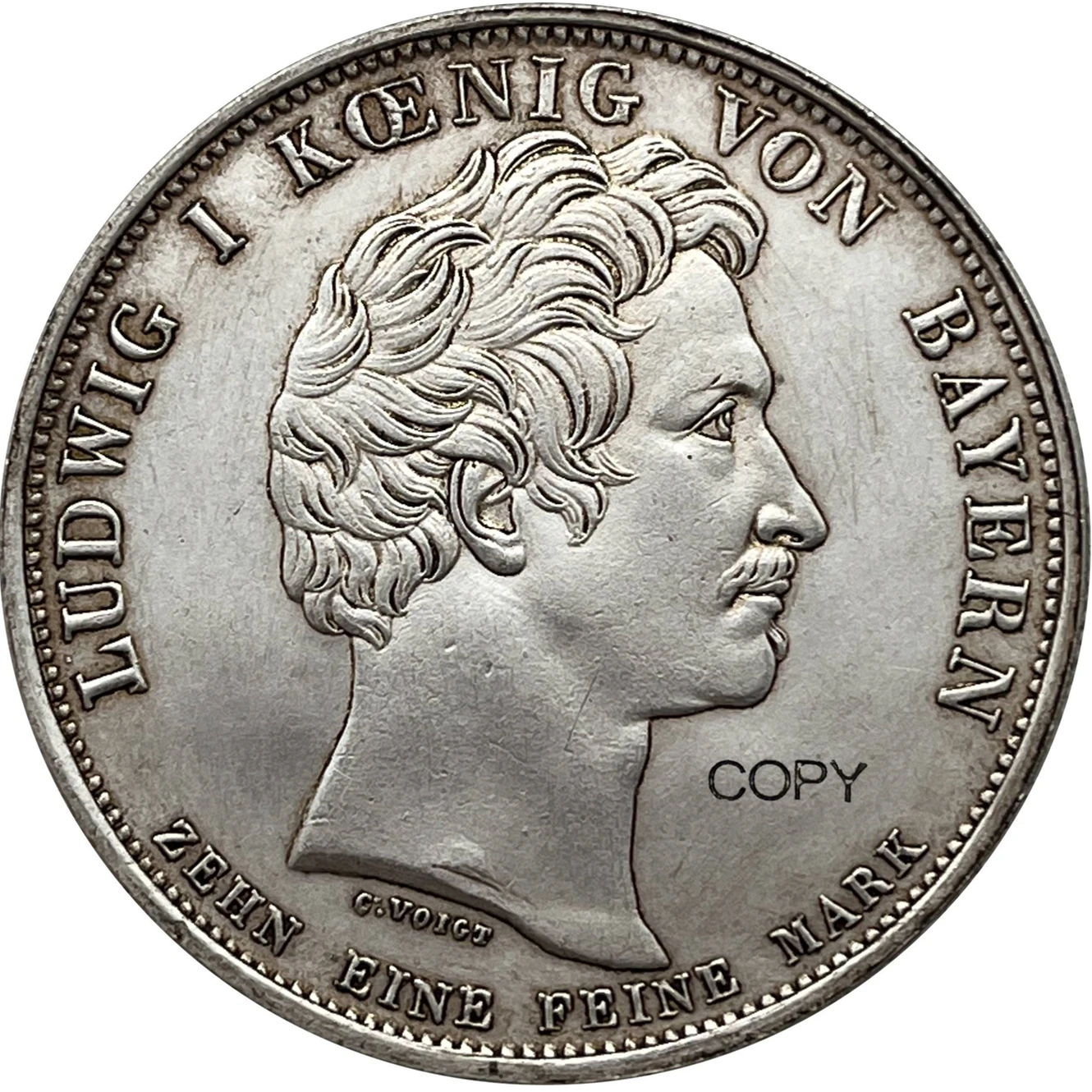 Баварийское немецкое государство 1828 г. 1 оргмент герметик Луис и Посеребренная