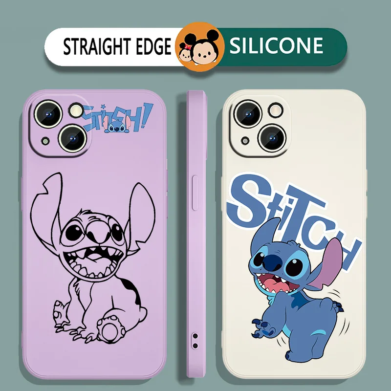 

Cute Cartoon Stitch Disney Phone Case For iPhone iPhone 14 13 12 11 Pro Max mini XR XS X 8 7 6S 6 Plus Liquid Rope Cover