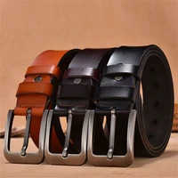 mens genuine leather high quality buckle jeans cowskin casual belts business cowboy waistband male 2021 new fashion designer