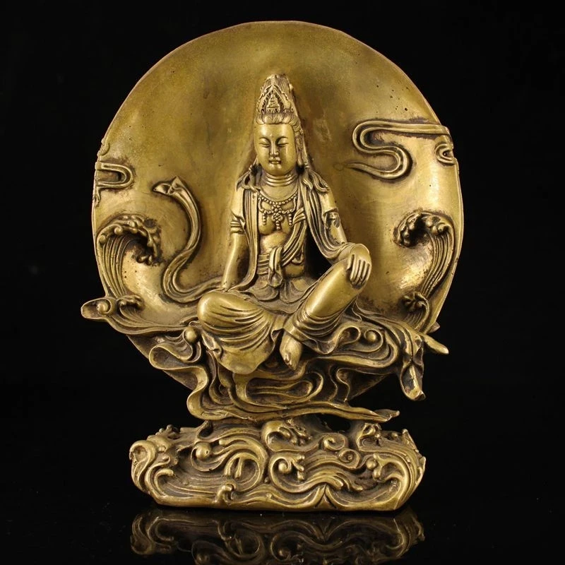 

Старый цвет, бронзовый, без Гуаньинь, Kuanyin Buddha Тибетский буддистский храм