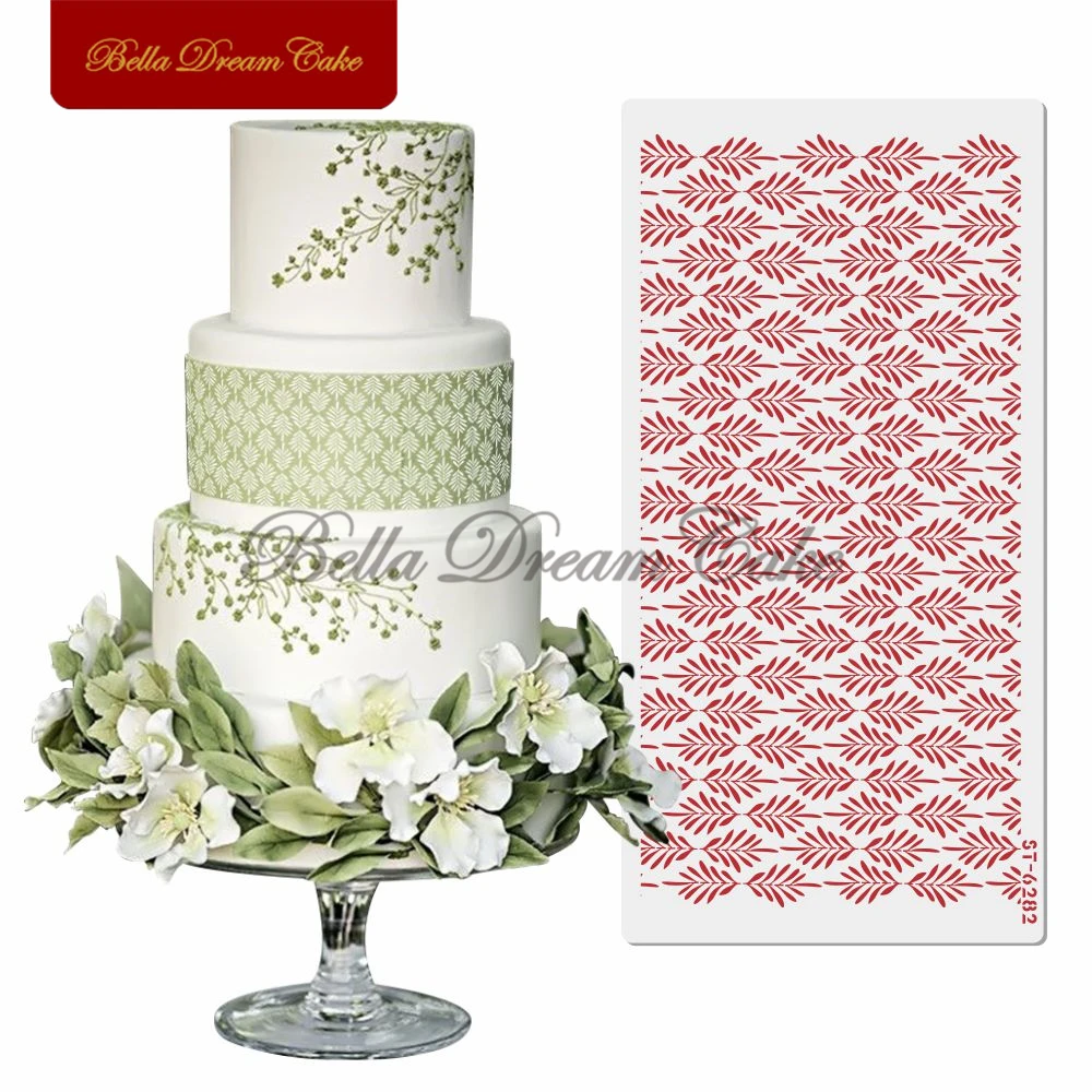

Regular Conifersn Leaf Cake Stencil PET Chocolate Cake Border Template Royal Cream Mould Cake Decorating Tool Baking Accessories
