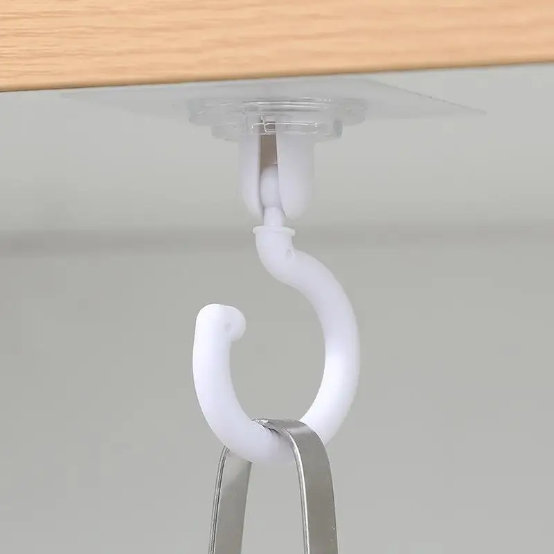 

Multifunctional Self-Adhesive Hooks Ceiling Swivel Hooks Wall Door Strong Adhesive Suction Hooks Kitchen Home Storage Hooks
