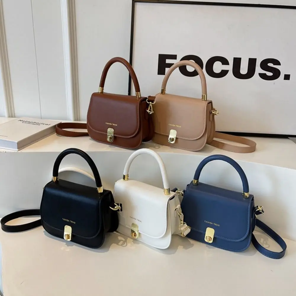 

PU Leather Messenger Shoulder Bag Stylish Solid Color Underarm Bags Sling Bag Women Girls