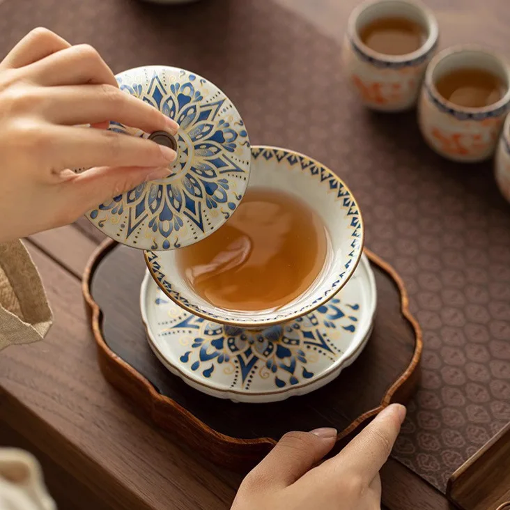 Ru Ware Dunhuang Kweichow Moutai бамбуковая шляпа Tureen с защитой от ожогов большая вместительная