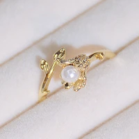 fashion 14k gold plated rings with gemstone open ring women wedding gift irregular adjustable luxury gift 2022