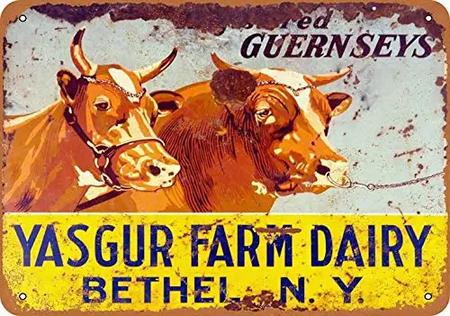 

Retro Metal Tin Sign Vintage Max Yasgur Farm Sign Woodstock Aluminum Sign for Home Coffee Wall Decor 8x12 Inch