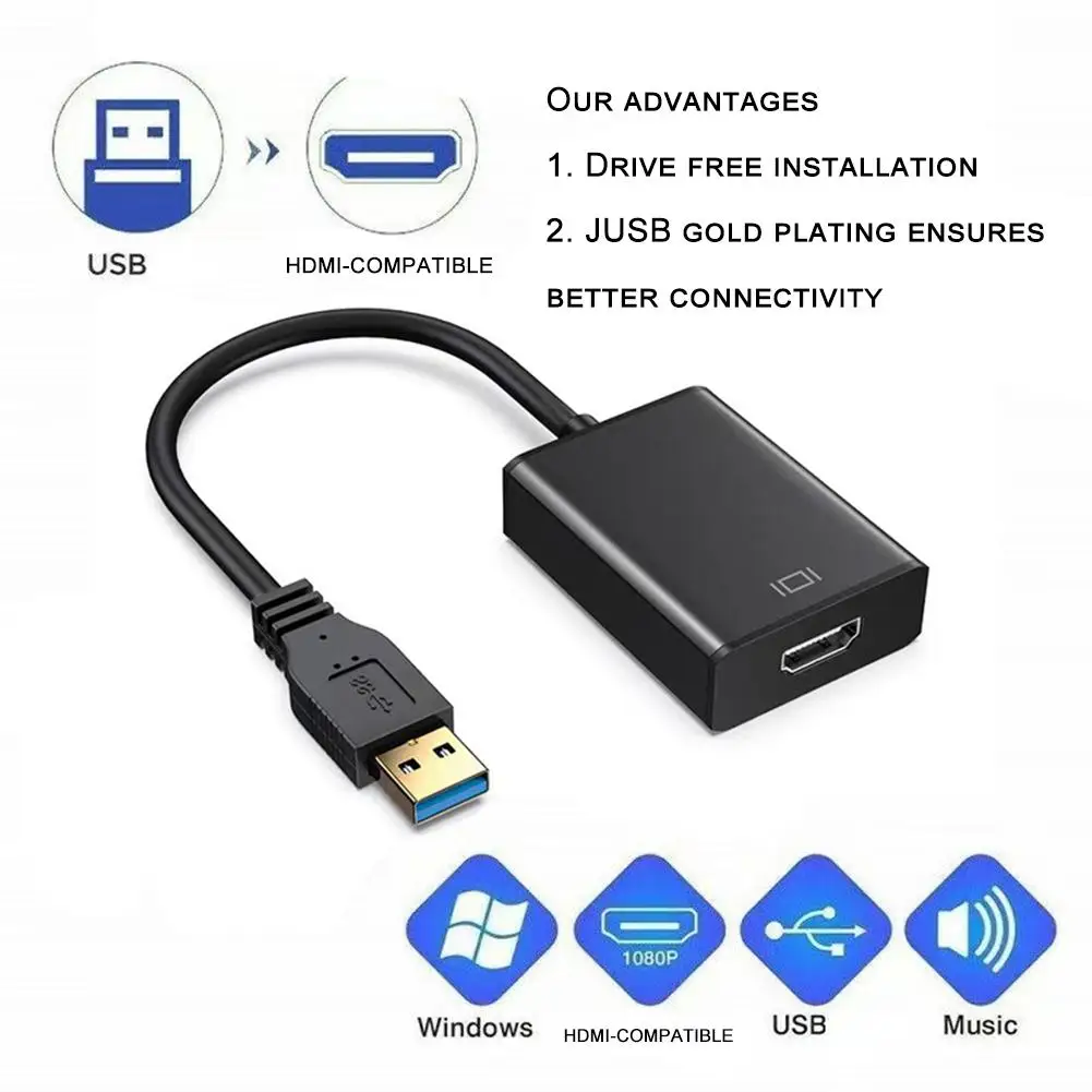 USB 3 0/USB 2 0 к HDMI-совместимый конвертер мультидисплей графический адаптер HD 1080P для
