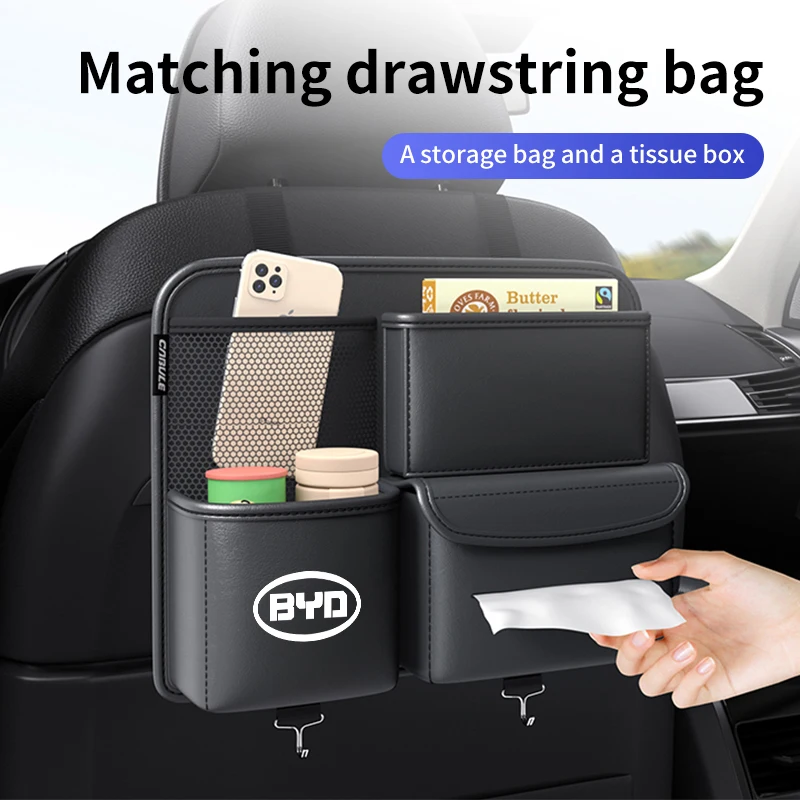 

Car Seat Back Organizer Storage Bag For BYD F3 I3 F0 F6 S6 S8 E5 E6 G3 G6 L3 S7 M6 Tang Song Qing Yuan Max