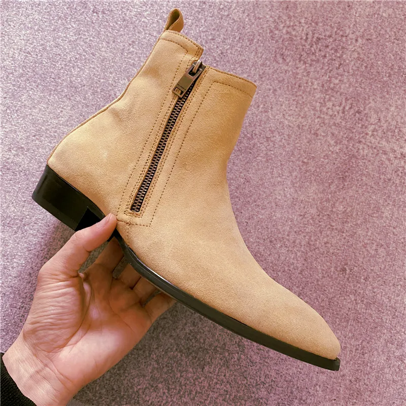 2019 оригинальные Винтажные ботинки ручной работы на боковой молнии из коровьей
