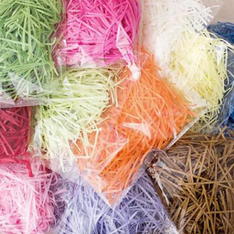 

200g Colorful Shredded Crinkle Lafite Paper Raffia Filler Gift Decor DIY Wedding Party Gift Box Candy Material Packaging Filler