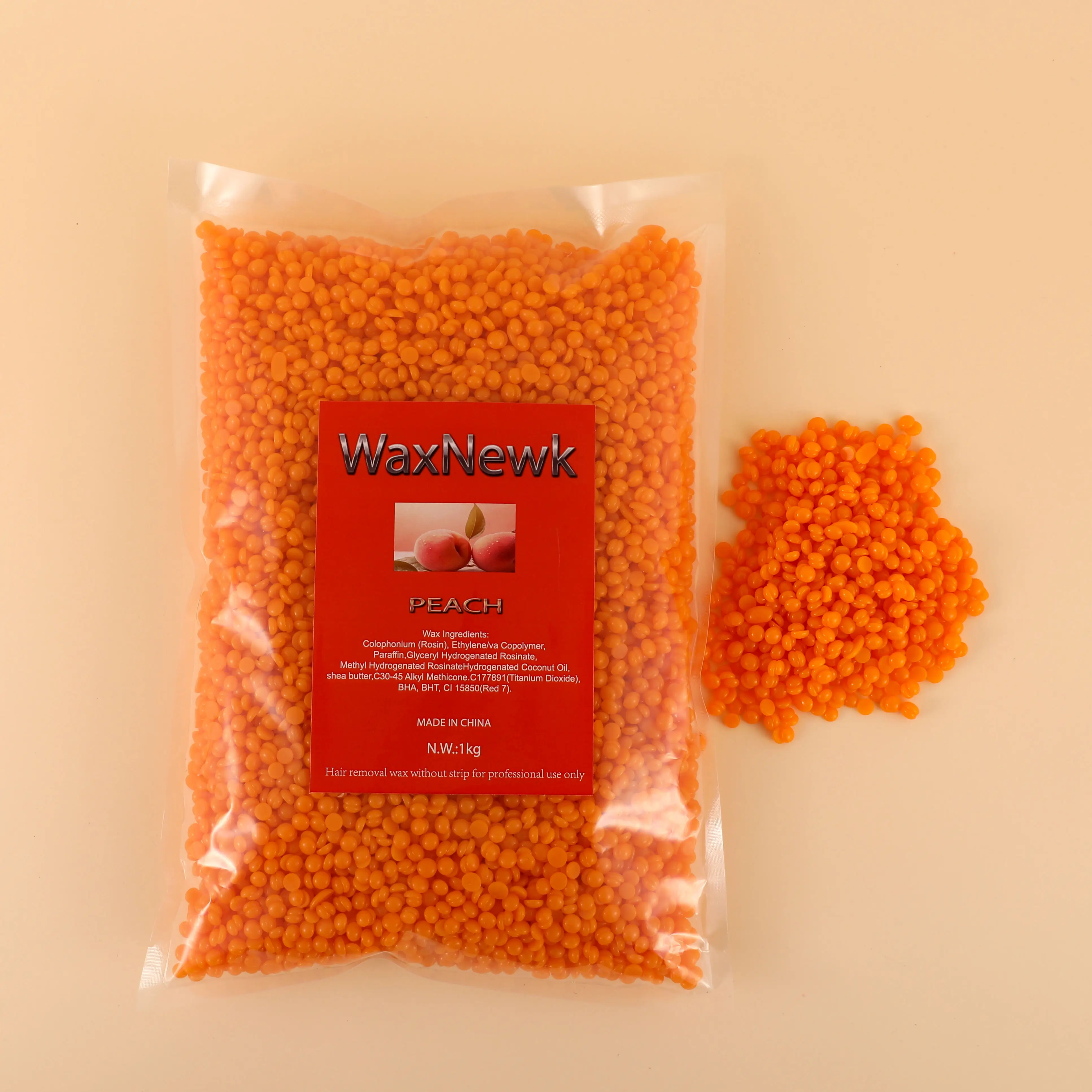WaxNewK персиковый воск частной торговой марки 1 кг 2 фунта для удаления волос фасоль