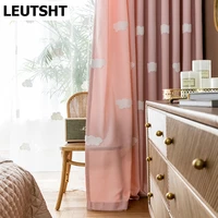 embroidered curtain for living room bedroom powder fabric curtains thickened screens childrens room girl cartoon bay window