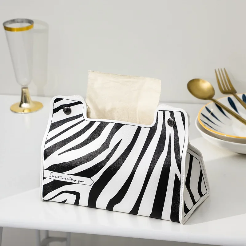 

Leather Tissue Pumping Paper Box Storage Organizer Jewelry Home Useful Thing Living Room Household Creative Car Carrying Desktop