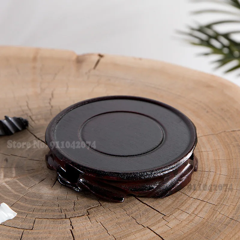 Круглая ажурная ваза подставка для чайника из натурального дерева статуя Будды