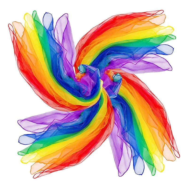 

24Pcs Dance Music Scarves Colorful Scarves Movement Scarves Rhythm Scarves For Children Movement