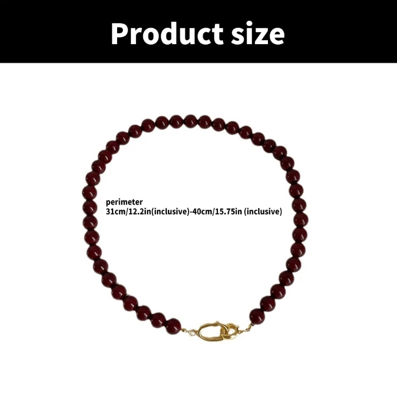 Цепочка на ключицу из бисера стеклянные бусины медь 31-40 см регулируемая длина