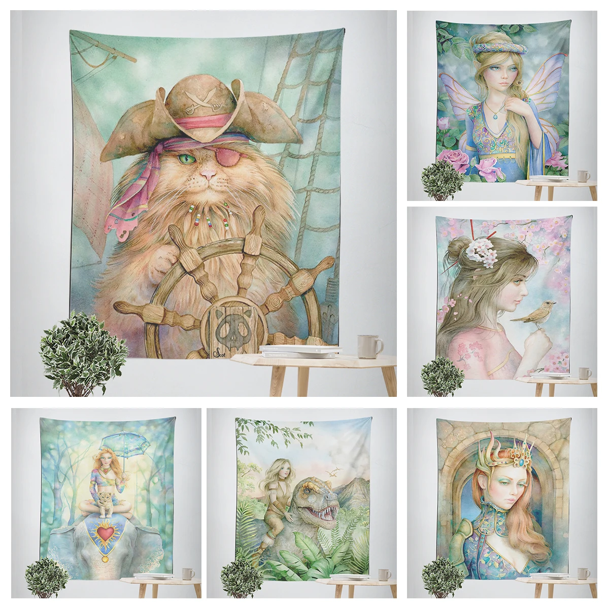 Домашний декор комнатный настенный гобелен в естественном стиле Настенный для