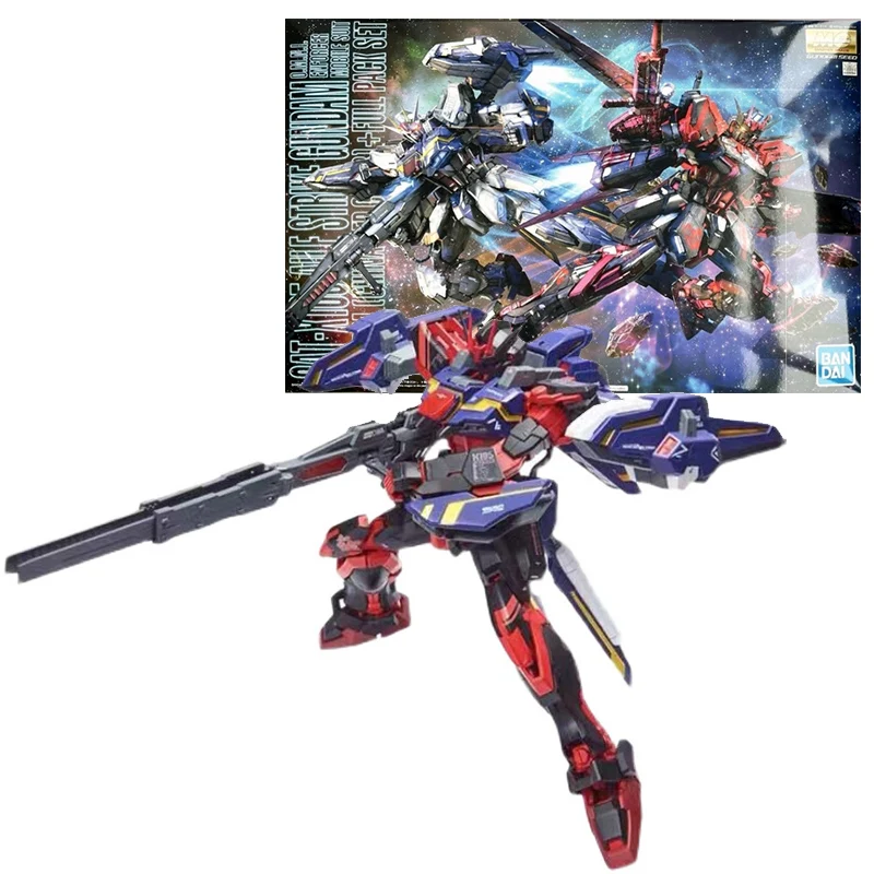 

Bandai Genuine Gundam Model Kit Anime Figure MG 1/100 Aile Strike RM Full Pack Set Gunpla Anime Action Figure Toys for Children