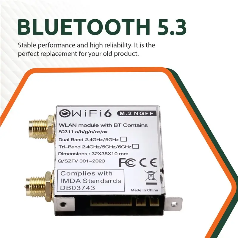 Фото Беспроводная сетевая карта M51K-AX210 с Bluetooth, беспроводная карта с интерфейсом NGFF, новая модель для материнских плат ASUS. №2