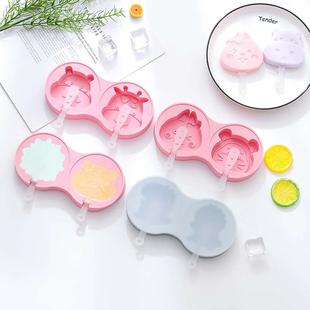 

New Home Silicone Ice Cream Ice Cream Popsicle Mold Creative Cartoon DIY Homemade Ice Tray Popsicle Mold Silicone Mold