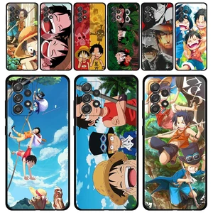 Phone Case For Samsung Galaxy A51 A12 A52 A32 A21s A71 A31 A02s A72 A41 A03s A22 Coque Luffy Sabo Ace Sworn brothers One Piece