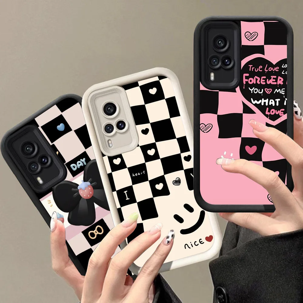 MK-2 Черно-белый клетчатый утолщенный противоударный чехол для VIVO Y52 Y53S Y20 Y20I Y20S Y20A