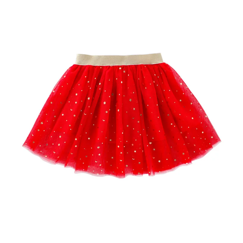 Summer Casual Children's Dress Skirt Girls Princess Sequins Stars Party Dance Activities Children's Mini Skirt Daily Style