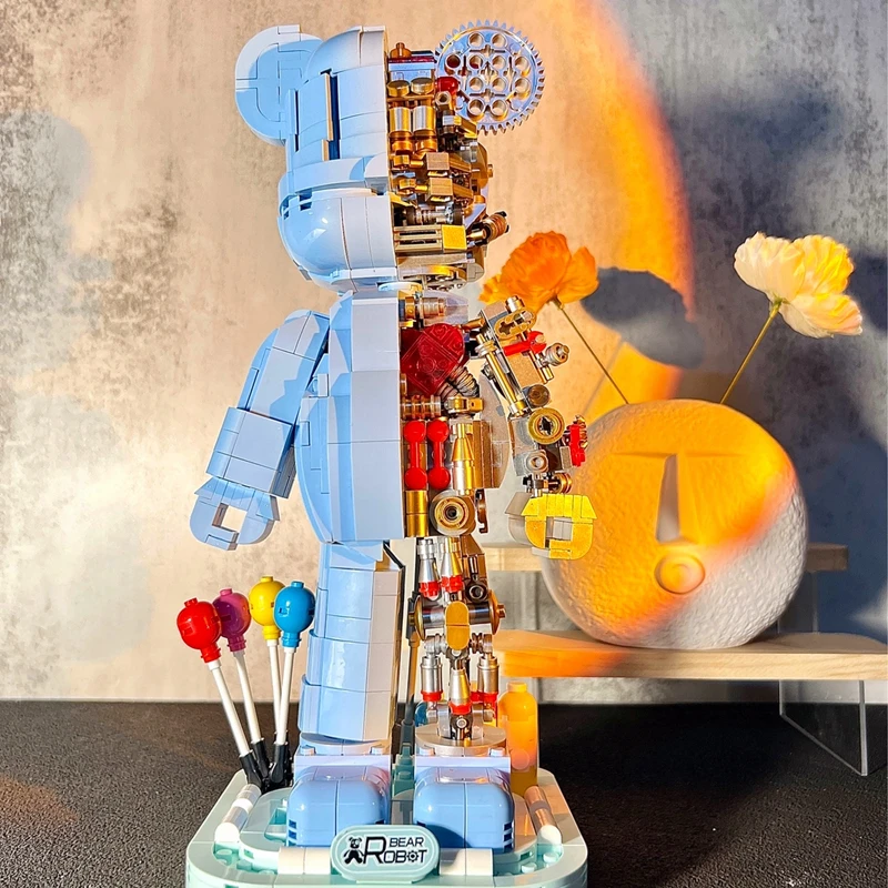 Bearbricking Net Red DIY Violent Bear Half-Body Robot MOC Tide Play Building Blocks Brick Toy To Send Boyfriend Holiday Gift