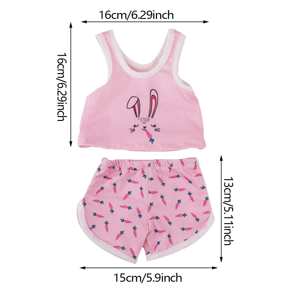 Kawaii Doll Clothes, Tops And Shorts For 18 Inch American&43 Cm Born Baby Generation Girl's DIY Toy Gift images - 6