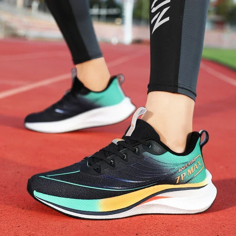 Racing Shock-absorbing Ultra Light Running Shoes for Boys and Teenagers Carbon Board Breathable Sports Shoes36-45