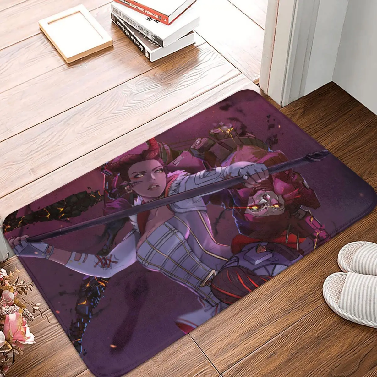 

Apex Legends Crypto Shooting Game Bedroom Mat Loba VS Revenant Doormat Living Room Carpet Entrance Door Rug Home Decoration