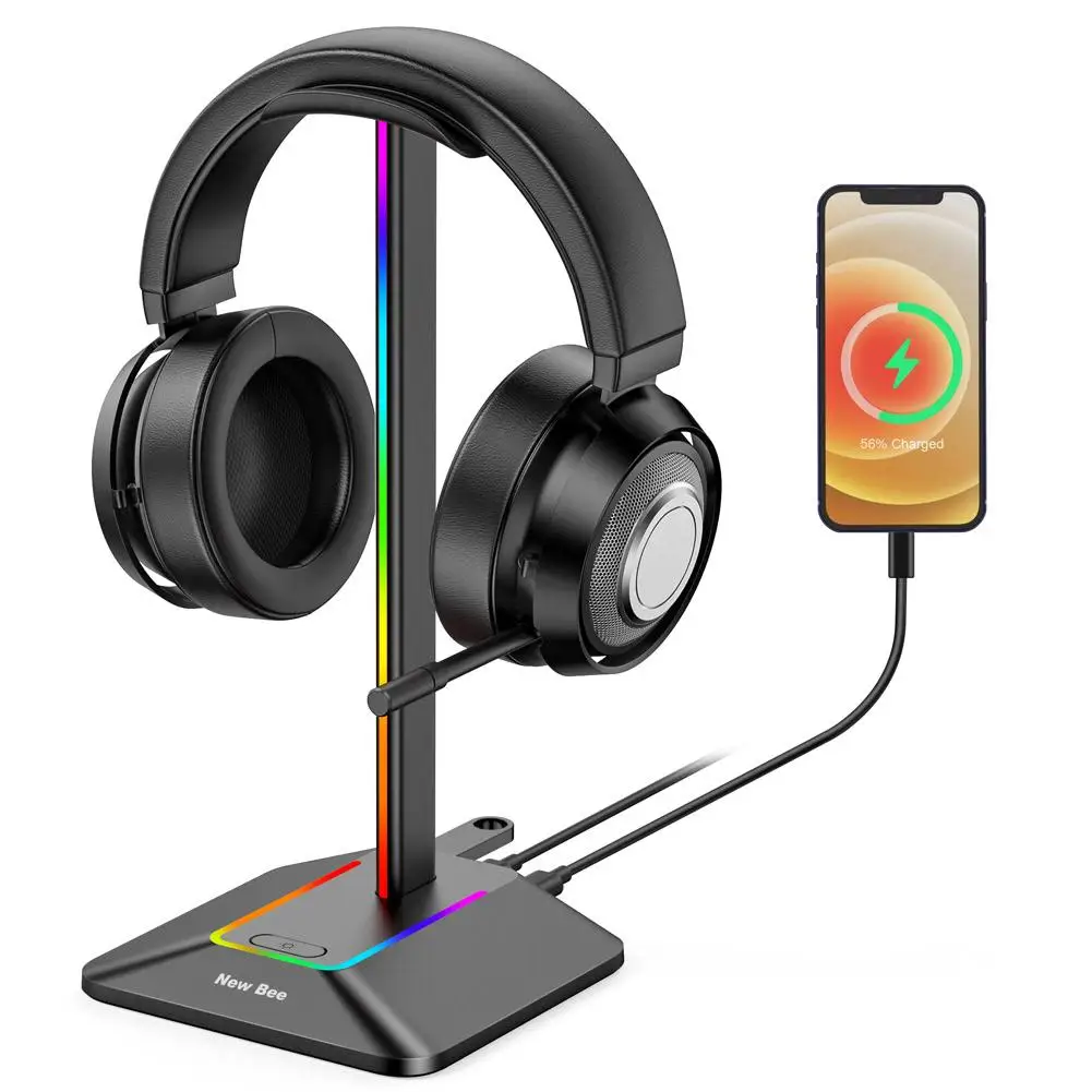 Держатель для наушников RGB usb 2 0 стойка с креплением на голову нескользящая