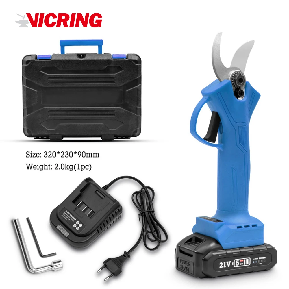 

Садовые ножницы VICRING, беспроводные портативные садовые ножницы для обрезки, 21 в, со сменными батареями