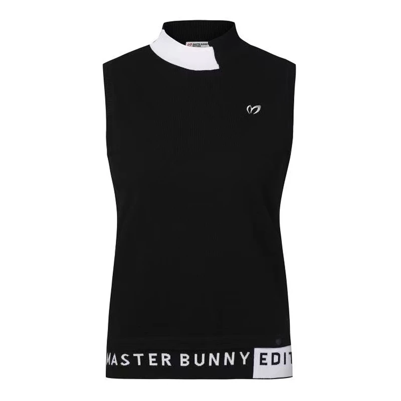 Korean golf clothing autumn and winter new ladies sleeveless knit sweater outdoor sports solid color sweater undershirt
