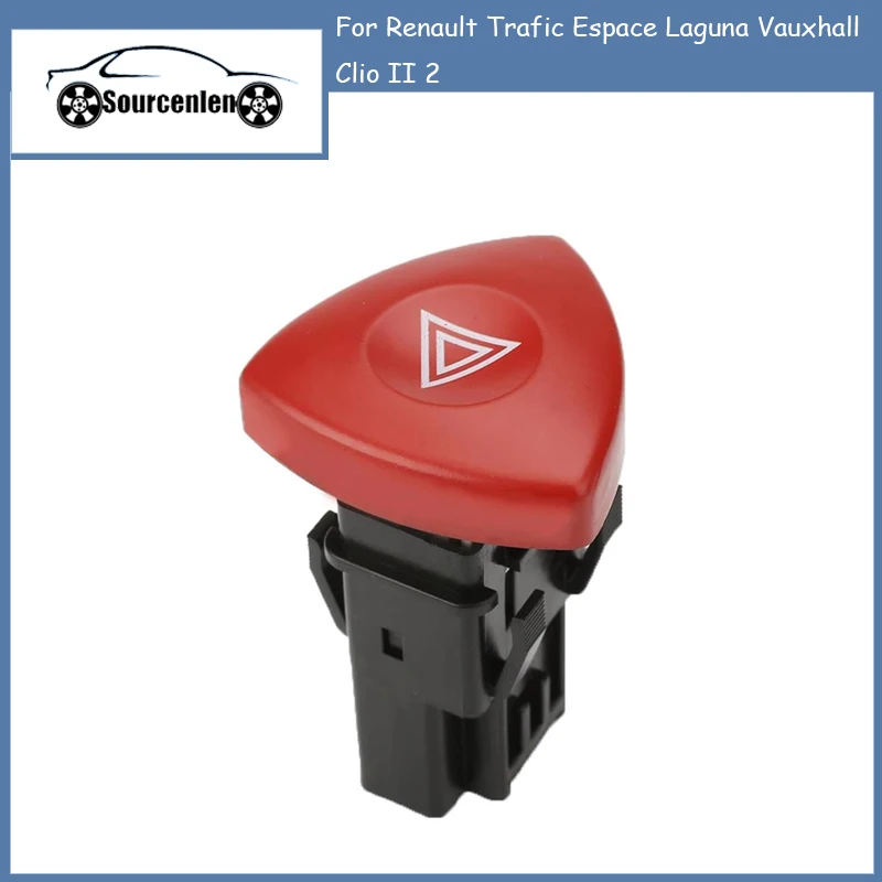 

8200442724 Hazard Warning Flasher Lamp Switch Button For Renault Trafic Espace Laguna Vauxhall Clio II 2