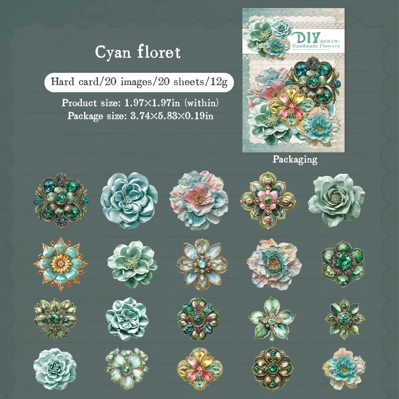 

Yoofun Жесткие цветочные наклейки 20 шт