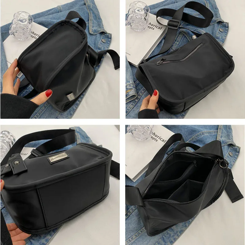 Simple Waterproof Oxford Single-Shoulder Bag Solid Color Fashion Crossbody Bags Commute Portable Casual Satchel New Versatile
