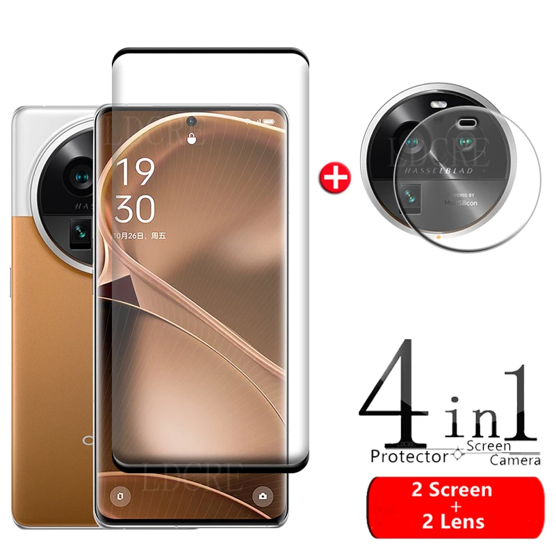 

4-in-1 For OPPO Find X6 Pro Glass For Find X6 Pro X 6 9H HD Full Curved Protective Glass Screen Protetor Find X6 Pro Lens Glass