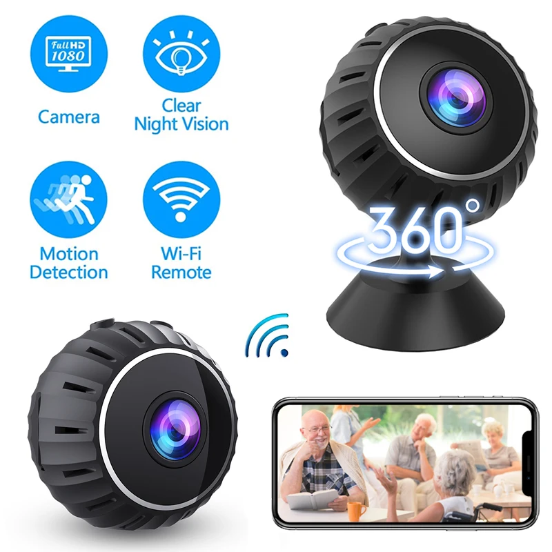 

Mini Camera 1080P Wifi Micro Camera with Video Sound Recorder Home Outdoor Security Surveillance App Remote Monitor Night Vision