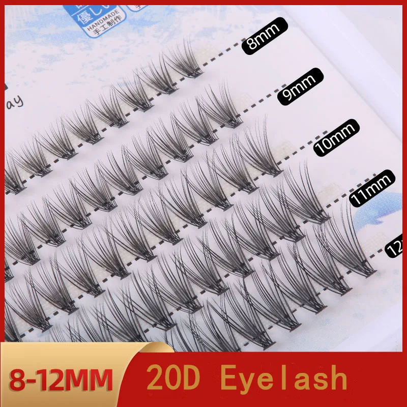 

5Rows 8-12mm Multipack Eyelash Extension Natural Soft Clusters Grafted Eyelashes False Lashes 20D Fishtail Type+A Spike Eyelash