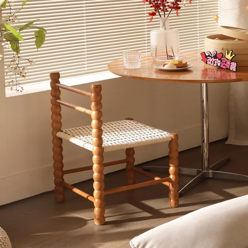 Тканый стул из цельного дерева дизайн французской мебели средневековый