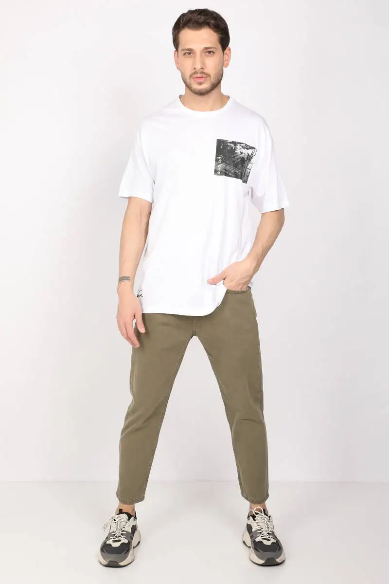 

Mens White Crew Neck T-shirt